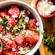 Watermelon with feta salad. Peep my food photography game. (Courtesy of author)